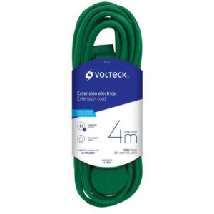 EXTENSION ELECTRICA DOMESTICA DE 4MTS VERDE  VOLTECK