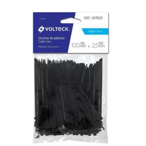 CINCHO SUJETACABLE DE NYLON DE 100 X 2.5MM  NEGRO