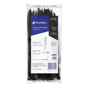 CINCHO SUJETACABLE DE NYLON DE 200 X 3.5MM  NEGRO