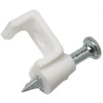 GRAPA DE 6MM PLANA  BLANCO CON CLAVO 20 PZS