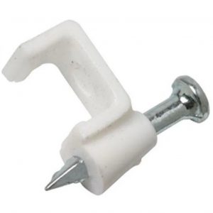 GRAPA DE 6MM PLANA  BLANCO CON CLAVO 20 PZS