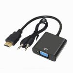 CONVERTIDOR HDMI MACHO A VGA HEMBRA CON CABLE AUXILIAR PARA SONIDO