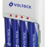CARGADOR DE BATERIAS AA AAA 9V VOLTECK  INCLUYE 4 PILAS AA RECARGABLES