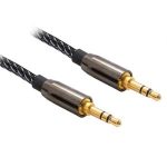 CABLE AUXILIAR DE 3.5 MACHO A 3.5 MACHO 97 cm  TRENSADO.
