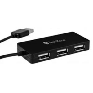 HUB DE 4 PUERTOS TECHZONE NEGRO BONITO